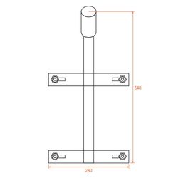 Кронштейн приставной для консольного светильника К1П-0,35-0,5-2-0,12х0,6-Б