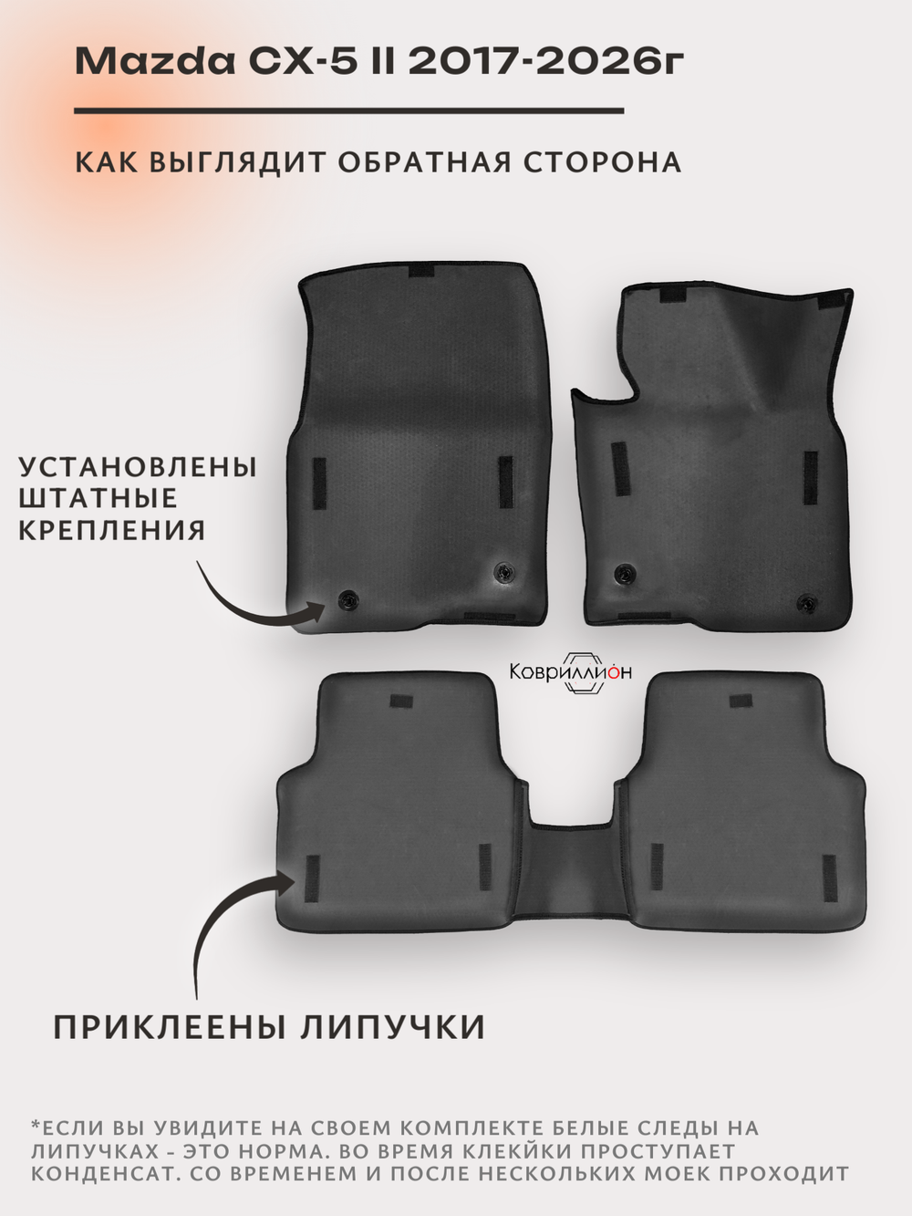 Автомобильные коврики ЭВА с бортами для Mazda CX-5 II (17-26г.)