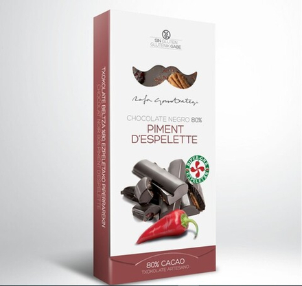 Шоколад Rafa Gorrotxategi черный 80%  с перцем Эспеллет, 100 гр.