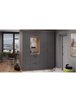 Прихожая с зеркалом Дуб Крафт золотой 190х43х226