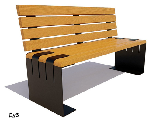Скамейка уличная «Симферополь» без подлокотников, Сосна