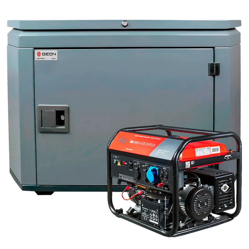 Генератор бензиновый FUBAG BS 8500 A ES DUPLEX с кожухом Geon 1400SS RAL 7024