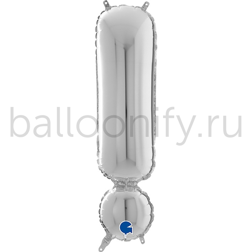 Фольгированная фигура, Символ ! 66 см Silver