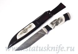 НОЖ ИГУАНА АВТОРСКАЯ РАБОТА СКРИМШОУ ИГОРЬ ГУЛИН БИВЕНЬ МАМОНТА ДАМАСКфотография - 1