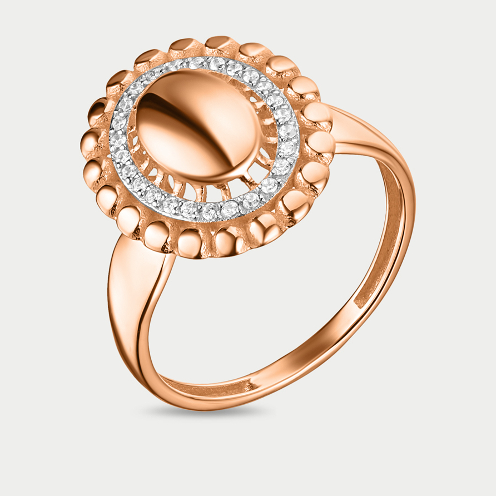 Кольцо для женщин из розового золота 585 пробы с фианитами (арт. 10-10100-2215)