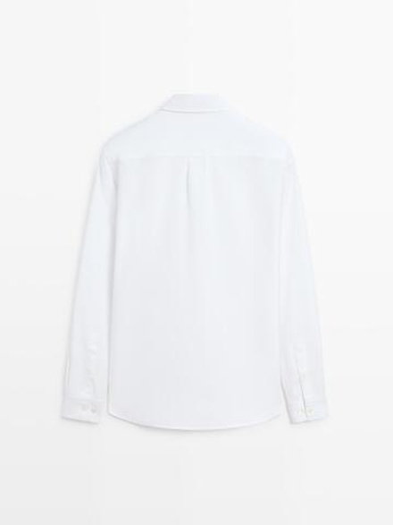 Massimo Dutti Рубашка Оксфорд из 100% хлопка, белый