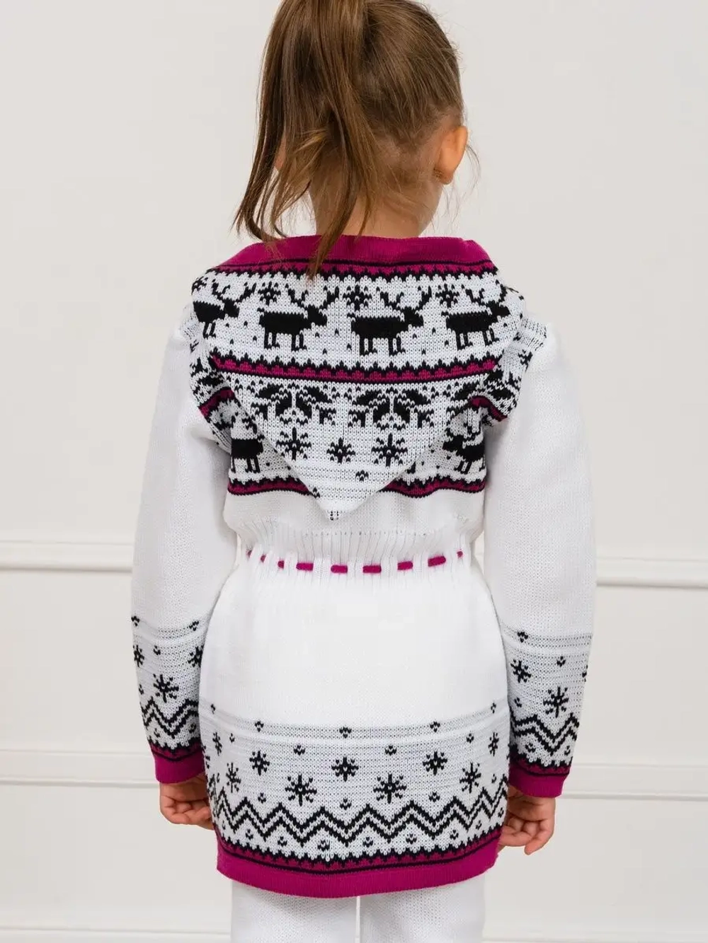 Кардиган вязаный на молнии для девочки