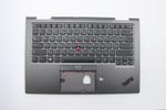 Верхняя панель с клавиатурой (топкейс) для ноутбука Lenovo ThinkPad X1 Yoga 4th Gen (For WWAN) FingerPrint, черная, с подсветкой, раскладка - русская (5M10V24971)