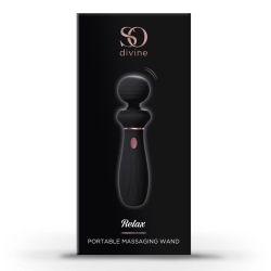 Черный вибратор So Divine Relax Portable Massage Wand - 24 см.