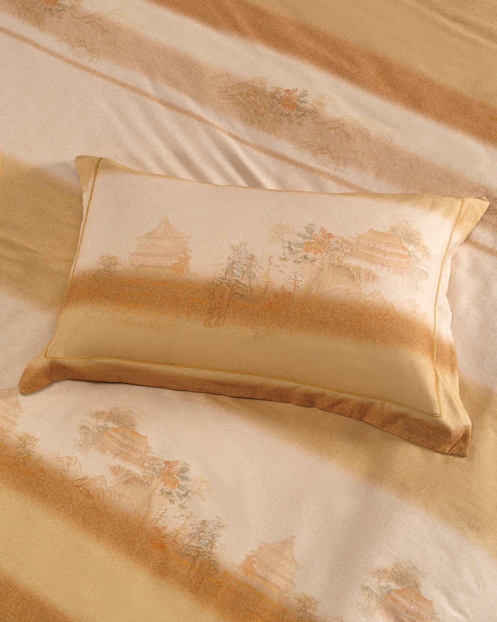 КПБ евро "Тепло природы", цв. оранжевый (хлопок) под:200х230см, пр:245х250, нав:48х74см (2шт)