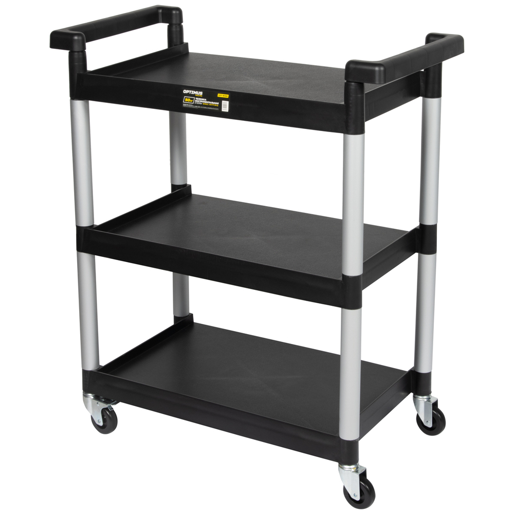 OPT-809D Тележка пластиковая, 3 полки