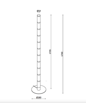 Торшер LED 41W 3000К 4051/02/01F чёрный Columnia Stilfort