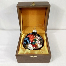 Коллекционный елочный шар с росписью Палех "Георгий Победоносец" в футляре
