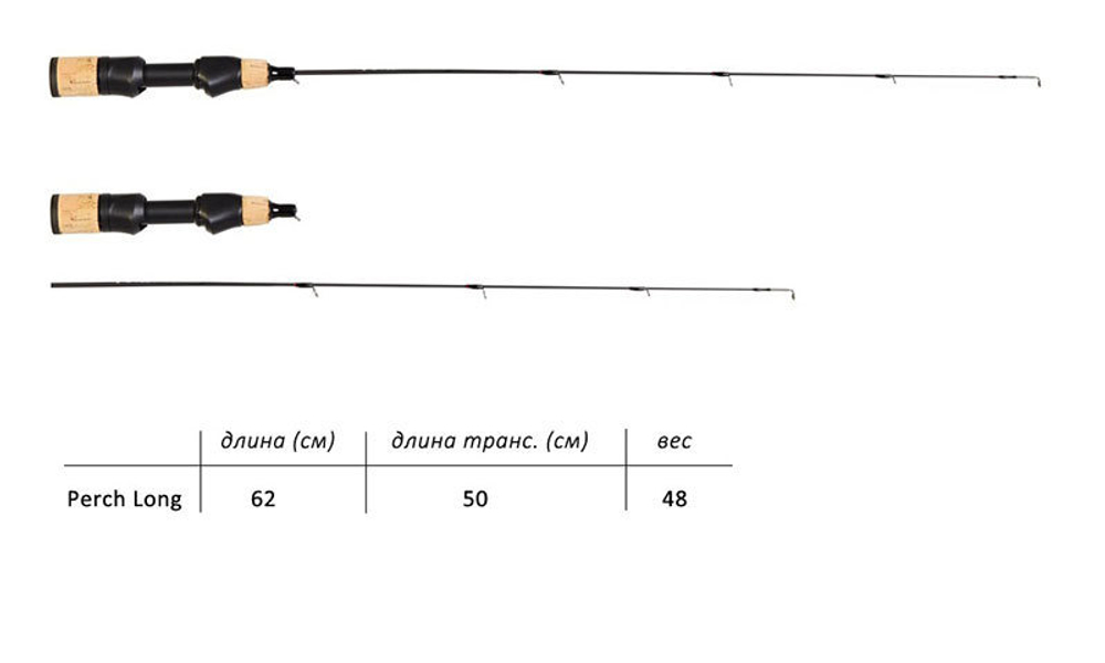 Удилище зимнее LUCKY JOHN C-Tech Perch long 62 см, арт. LJ111-01