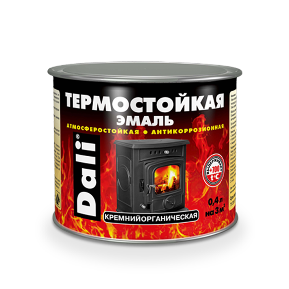 Эмаль термостойкая ELCON 1000 градусов черная  0,8 кг