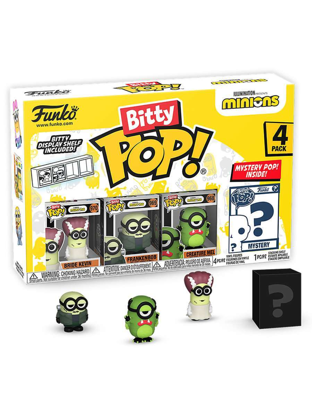 Фигурка Funko Bitty POP! Minions Bride Kevin+Frankenbob+Creature Mel+Mystery (1 of 4) 4PK 73036