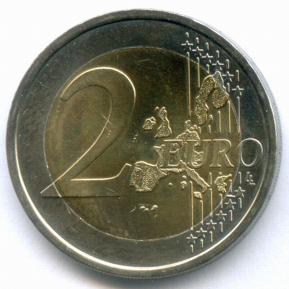 2 евро 2006 год. Люксембург. 25 лет принцу Гийому. Биметалл AUNC