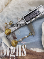 Карабин золотистый с подвеской "Ракушка с жемчугом"