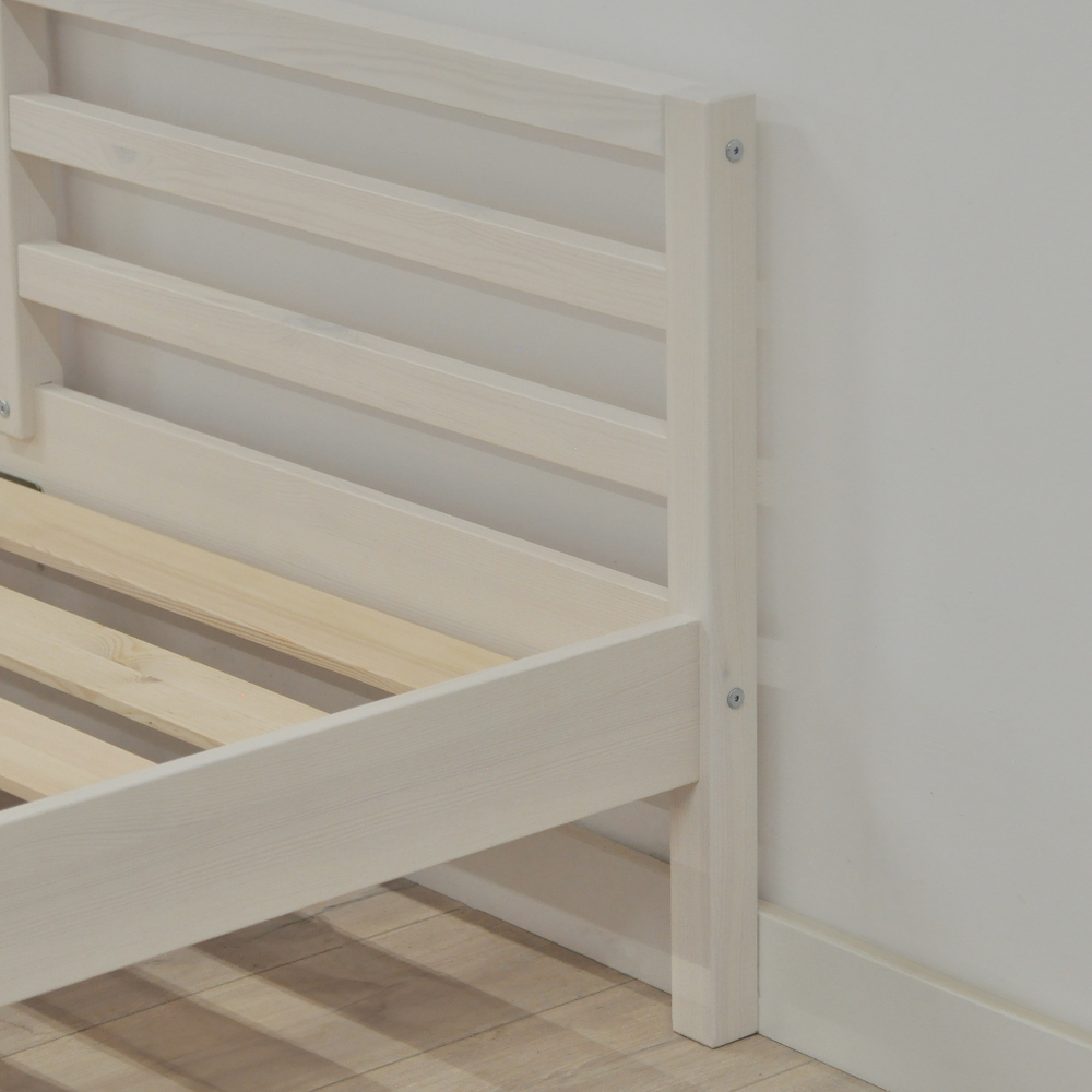 Кровать двуспальная 160x200 Тарва из сосны c настилом, белая