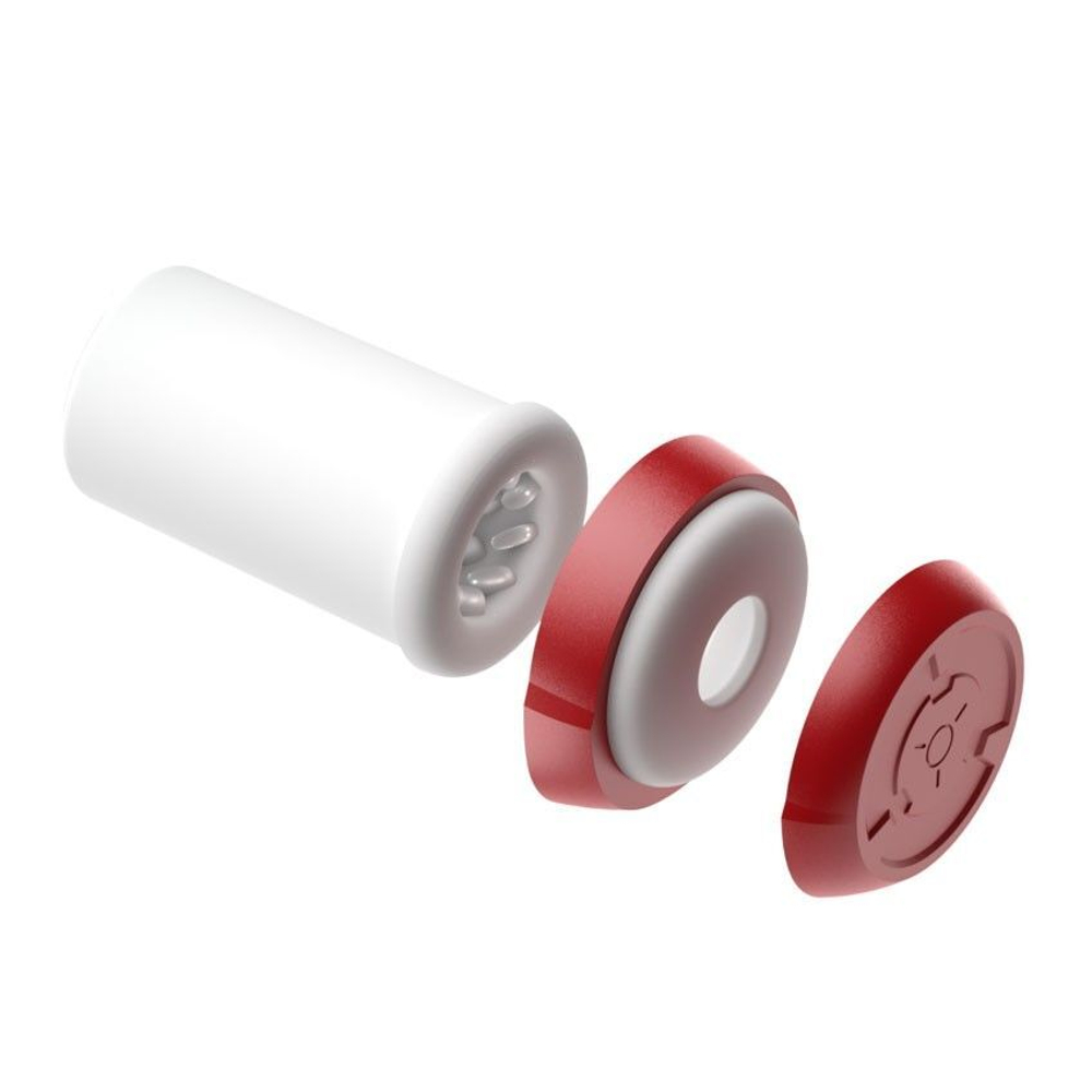 Вибромастурбатор Phantom с возвратно-поступательными движениями (Цвет: красный с черным)