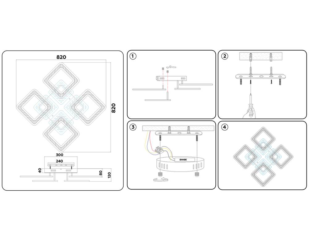 Ambrella Потолочный светодиодный светильник с пультом Original FA868