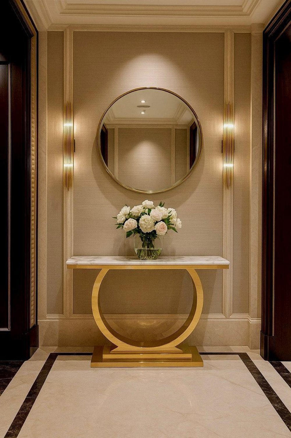 Стол-консоль Ist Casa Лира, 120х40х76 см, небесный белый, золотой