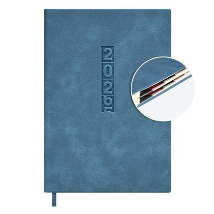 Ежедневник дат. 2026г А5 176л., кожзам, мягк.пер. "#Думай как миллиардер. Тиволи глосс голубой"выруб