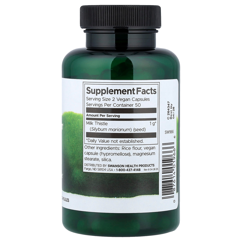 Swanson Vitamins, Full Spectrum®, расторопша, 500 мг, 100 веганских капсул