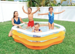 Бассейн надувной Intex 56495 Sea Shell 185х180х53 см / Пятиугольный бассейн Морская Звезда Интекс с надувным дном для дачи и отдыха