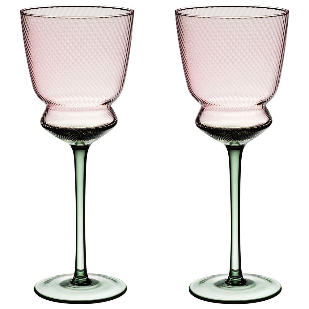 НАБОР БОКАЛОВ ДЛЯ ВИНА "TWIST & SHINE" GREEN, 2 ШТ/380 МЛ