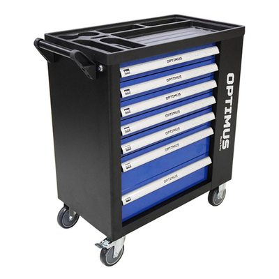 OPT-917P Тележка инструментальная, 7 полок с набором инструментов 289 пр, пластиковая столешница