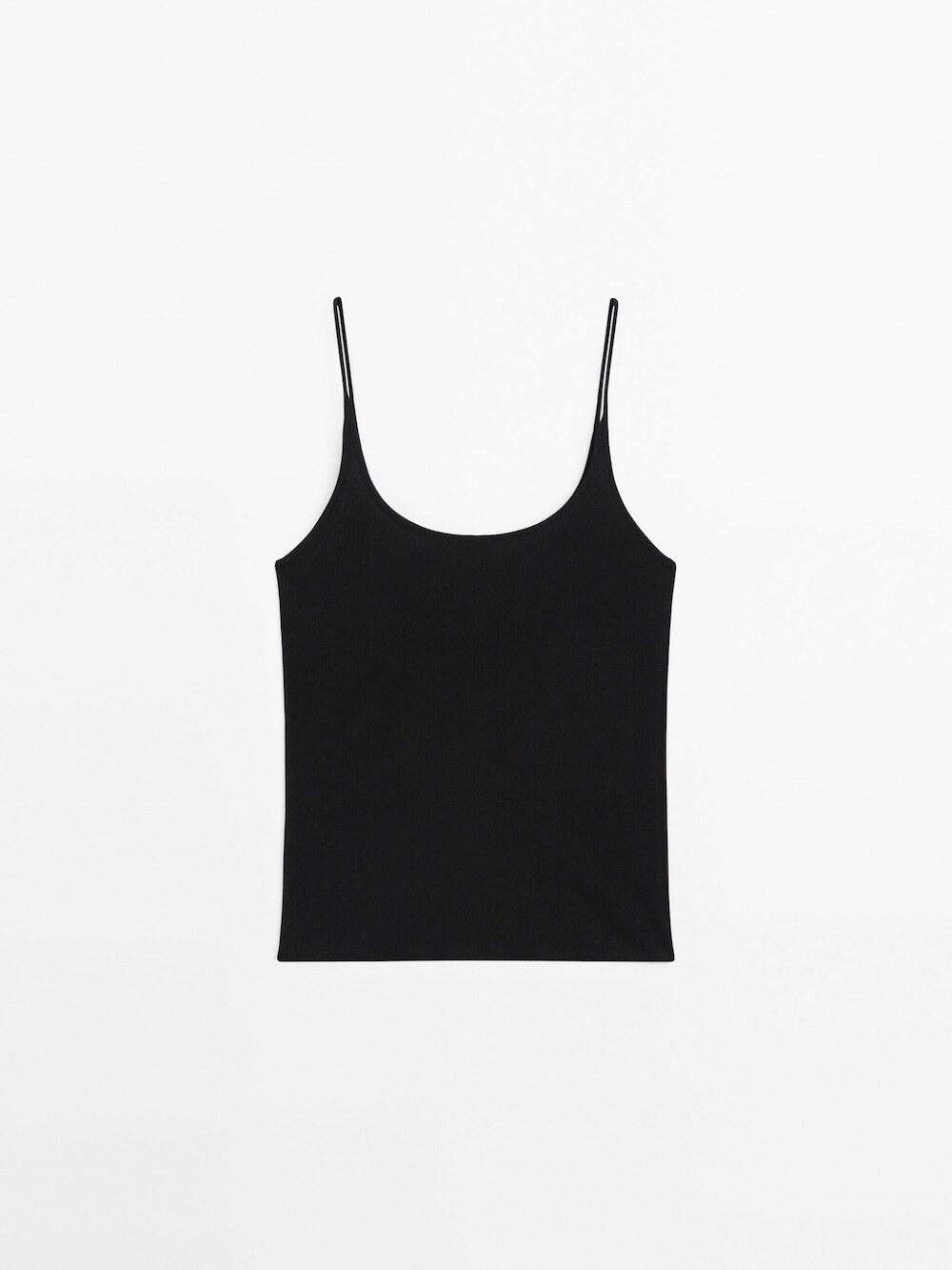 Massimo Dutti Топ из 100% шелка на бретелях, черный