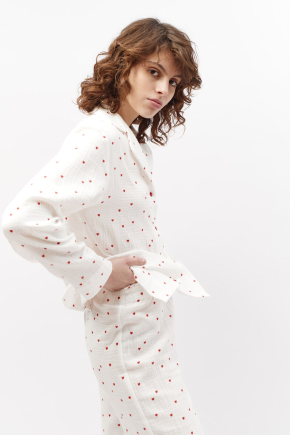 Муслиновая блуза с сердечками