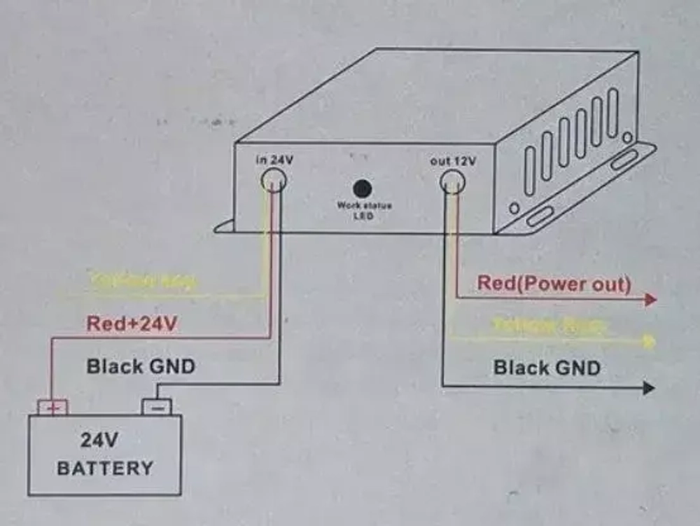 85A (24 в 12V) / Преобразователь (85 ампер) напряжения, 24V в 12V, 85 ампер (1 шт.)