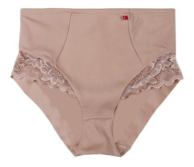 Высокие трусики с кружевом S10 (Размер: 3 размер) (Цвет: телесный)
