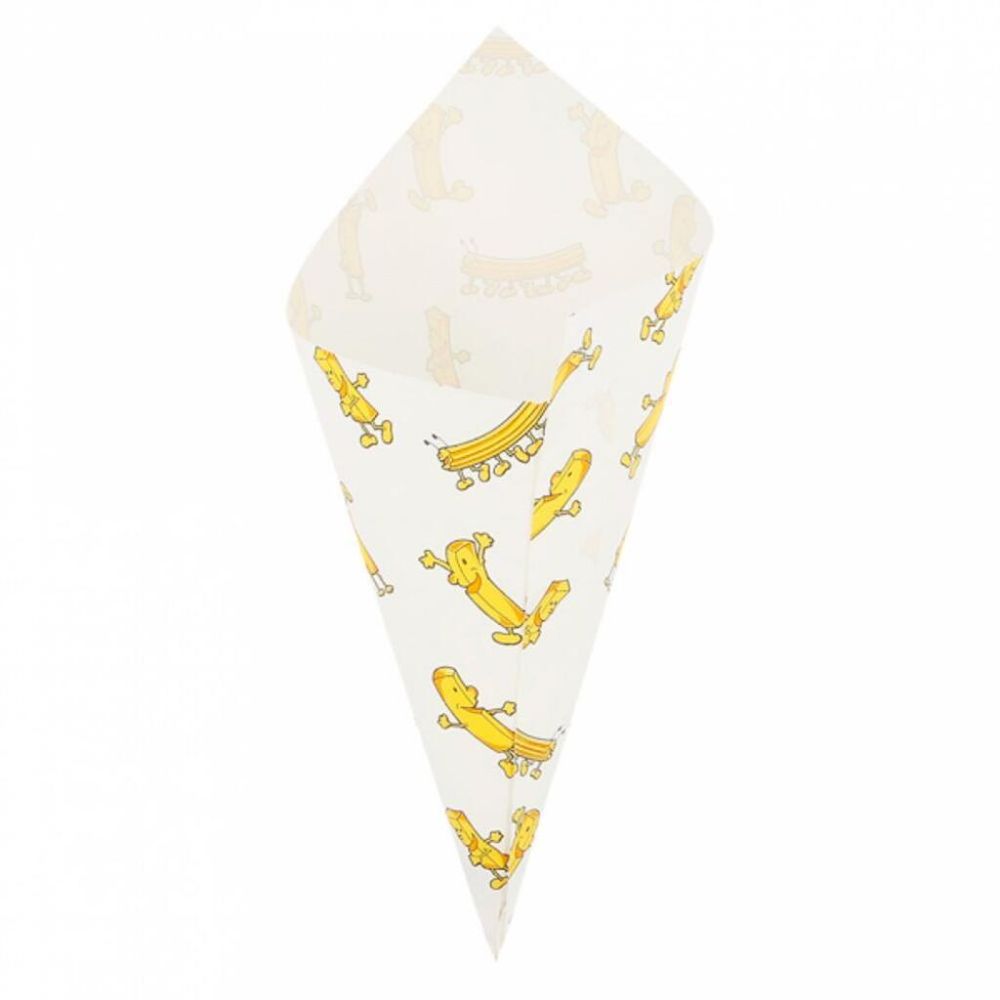 Конус Chips для снеков/фри/орешков 100 гр, жиростойкий пергамент, 24*17 см, 250 шт/уп, G