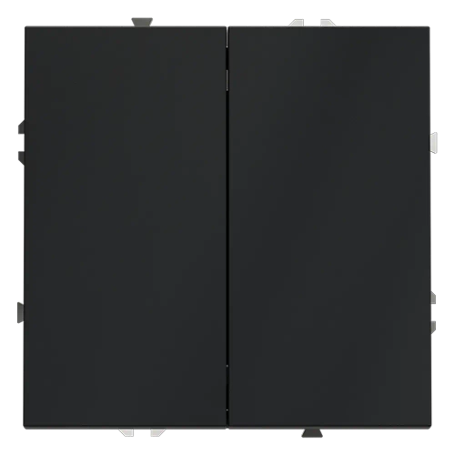 Проходной переключатель встраиваемый VOLTUM S70 двухклавишный 10А, (графит)