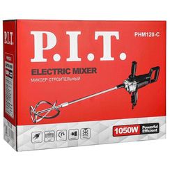 Дрель-миксер PIT PHM120-C МАСТЕР (низкооб1050Вт,0-550об, регул. ск.,насадка,патрон 16мм)