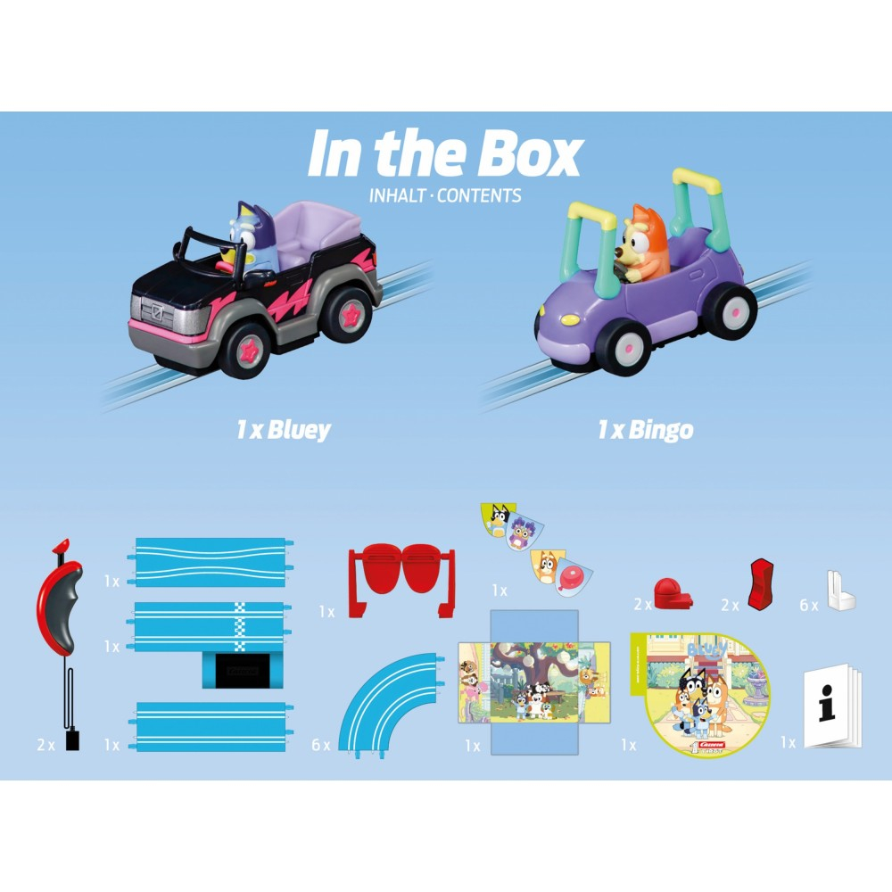 Carrera 1. First - Гоночная трасса BLUEY & BINGO Lets Go 2,9 м + 2 машинки 63055
