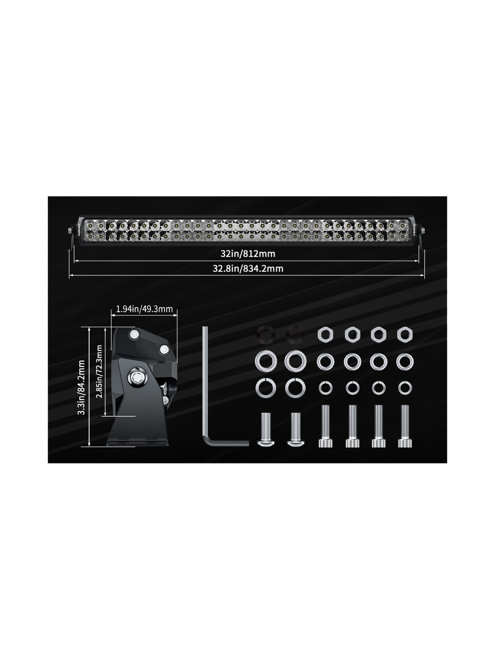 Светодиодная фара комбинированного света AURORA 762 мм 300W LED