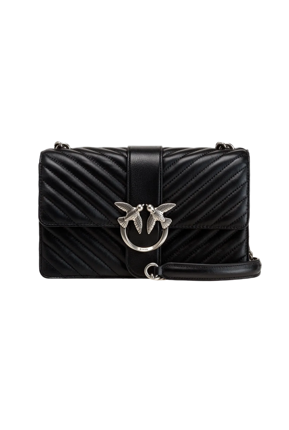 CLASSIC LOVE BAG ICON CHEVRON – black-old silver