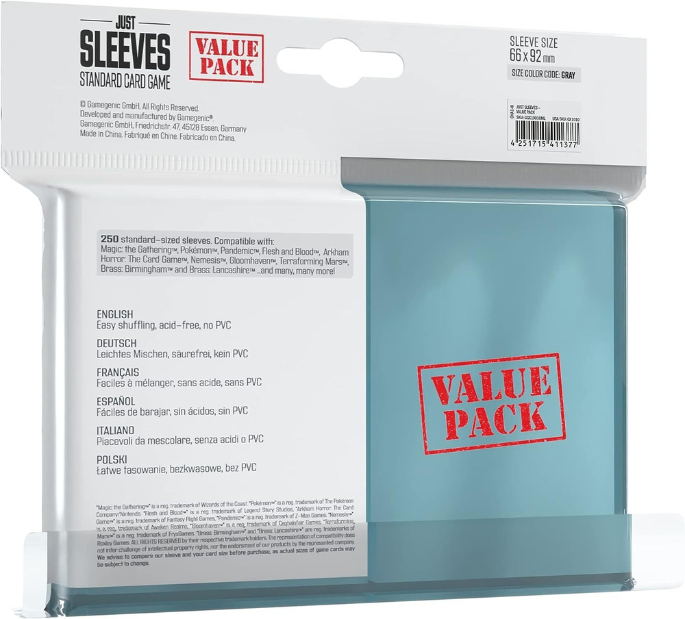 Протекторы Just Sleeves - Value Pack Clear (250 Sleeves)