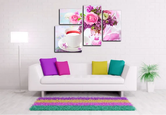 Модульная картина "Цветочный аромат чая"