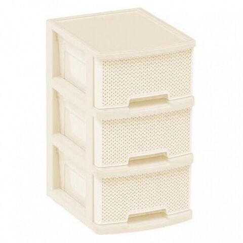 Комод 3 ящика, Ajur, 30х37х52 см, сл кость, плетеный, BQ3793СЛК, BranQ