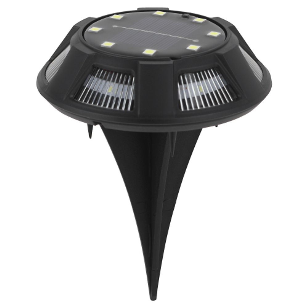 Светильник уличный ЭРА ERAST024-01 на солнечной батарее подсветка Таблетка сталь пластик d 11 см | Садовые декоративные светильники