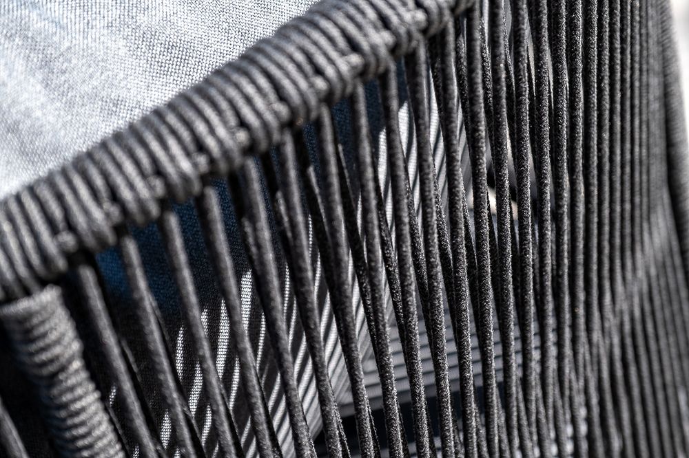 "Милан" лаунж-зона 4-местная плетеная из роупа (веревки), каркас алюминиевый темно-серый, роуп темно-серый