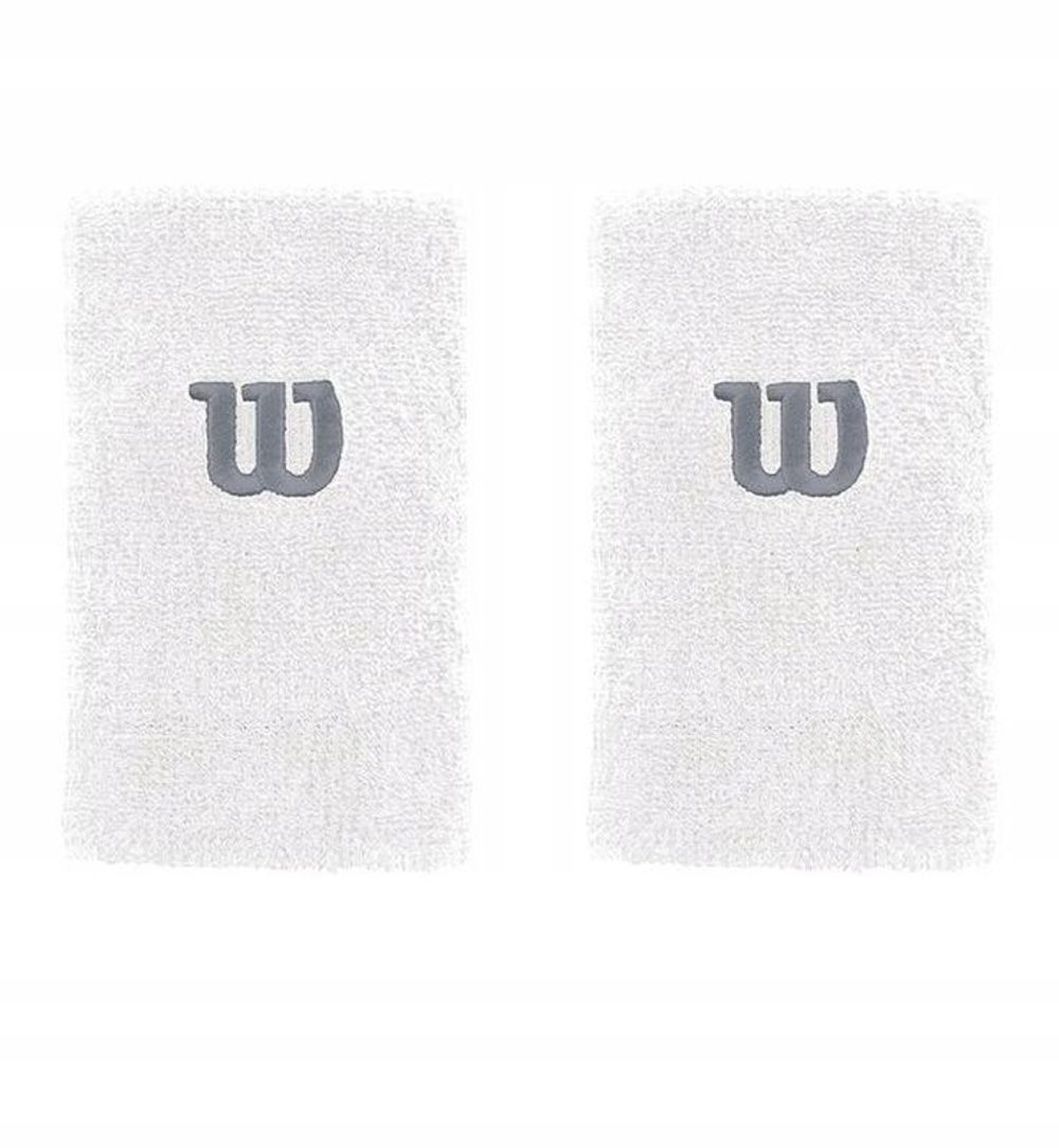 Теннисные напульсники Wilson Extra Wide W Wirstband - White