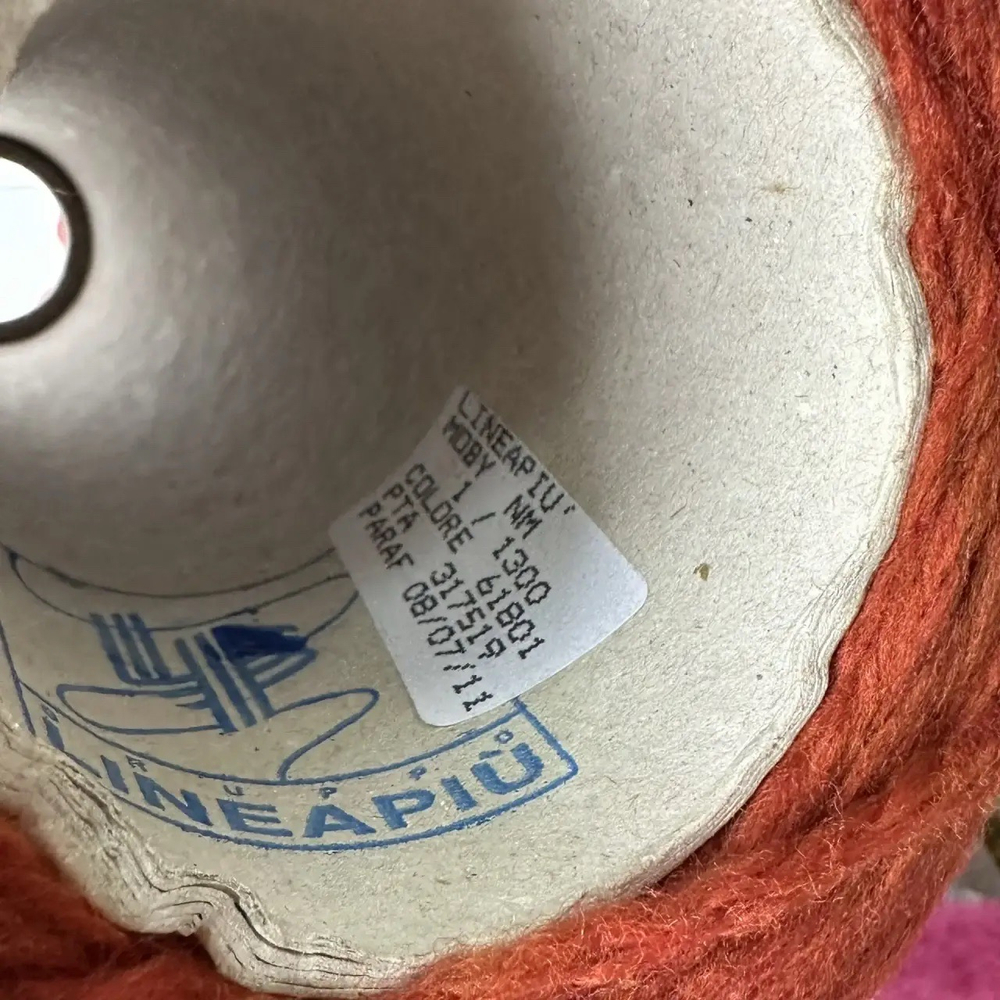 MOBY - Lineapiu’ SPA; 100% меринос; 130м/100гр; шнурок; col. 61801, цвет: оранжево-коричневый; S711