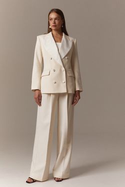 Брюки-палаццо молочно-белые