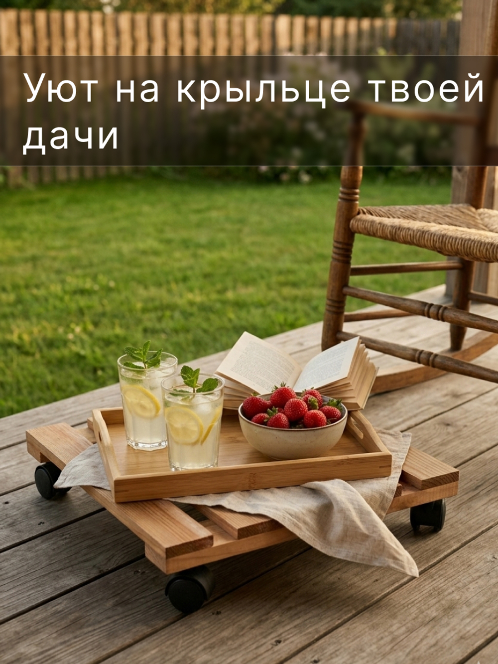 Подставка для цветов, 30х30х7, Флорэль, на колесиках, этажерка, напольное, на подоконник, полка, из массива дерева, коричневый, Dipriz